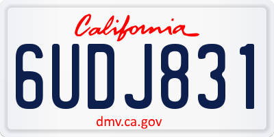 CA license plate 6UDJ831