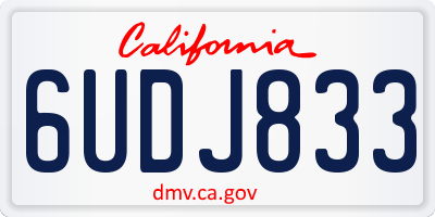 CA license plate 6UDJ833