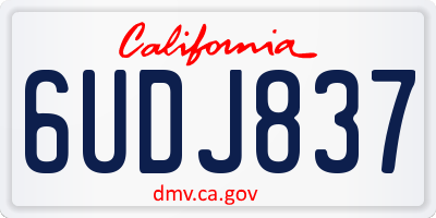 CA license plate 6UDJ837