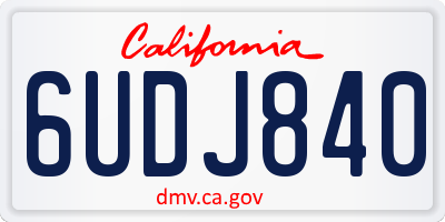 CA license plate 6UDJ840