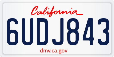 CA license plate 6UDJ843