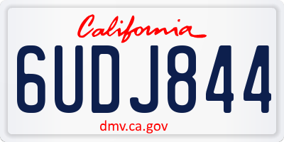 CA license plate 6UDJ844