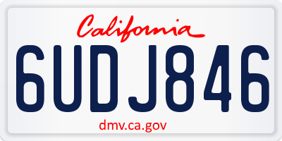 CA license plate 6UDJ846