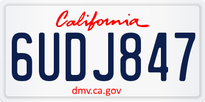 CA license plate 6UDJ847