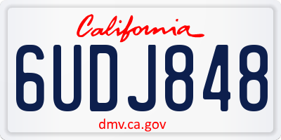 CA license plate 6UDJ848