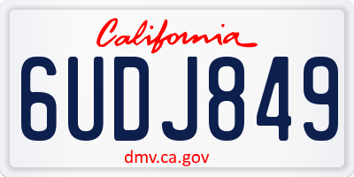 CA license plate 6UDJ849