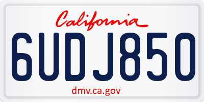 CA license plate 6UDJ850