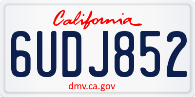 CA license plate 6UDJ852
