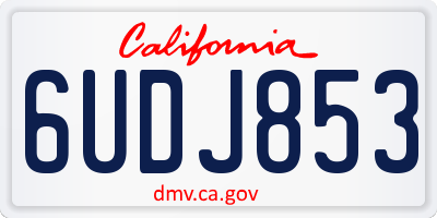 CA license plate 6UDJ853