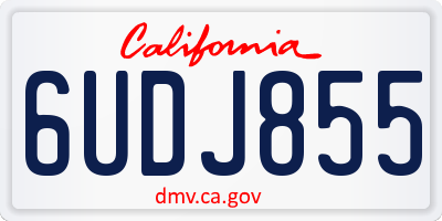 CA license plate 6UDJ855