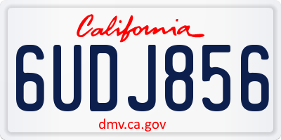 CA license plate 6UDJ856