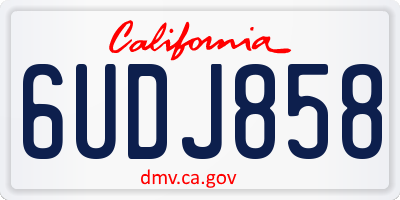 CA license plate 6UDJ858