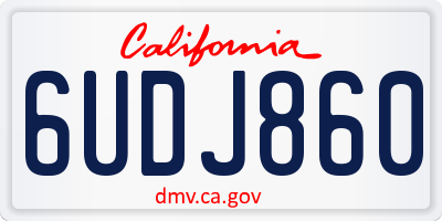 CA license plate 6UDJ860