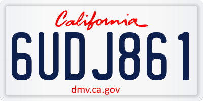 CA license plate 6UDJ861