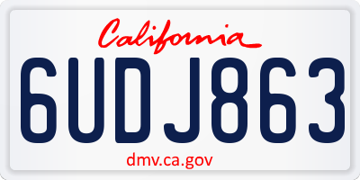 CA license plate 6UDJ863