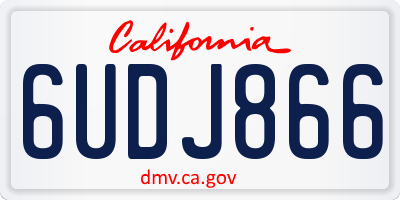 CA license plate 6UDJ866