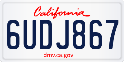CA license plate 6UDJ867
