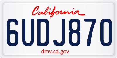 CA license plate 6UDJ870