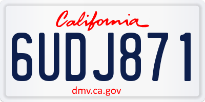 CA license plate 6UDJ871