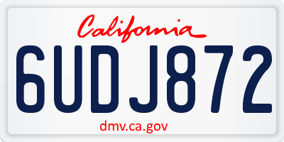 CA license plate 6UDJ872