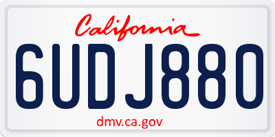 CA license plate 6UDJ880