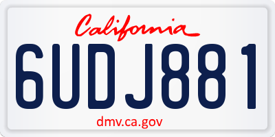 CA license plate 6UDJ881