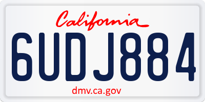 CA license plate 6UDJ884