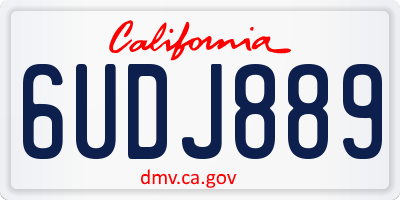 CA license plate 6UDJ889