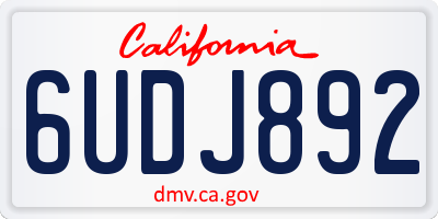 CA license plate 6UDJ892