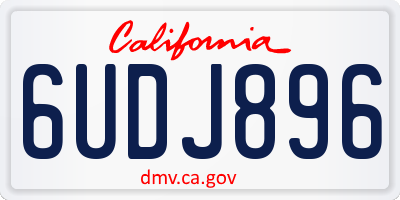 CA license plate 6UDJ896