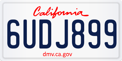 CA license plate 6UDJ899