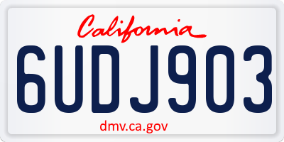 CA license plate 6UDJ903