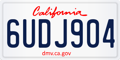 CA license plate 6UDJ904