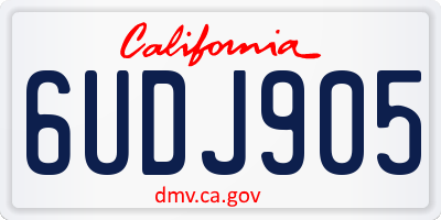 CA license plate 6UDJ905