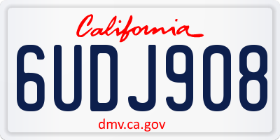 CA license plate 6UDJ908
