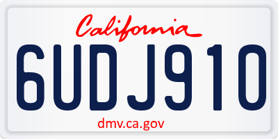 CA license plate 6UDJ910