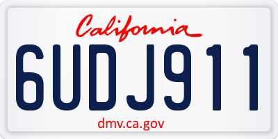 CA license plate 6UDJ911