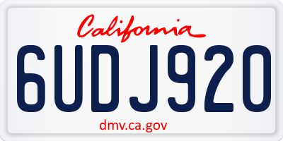 CA license plate 6UDJ920