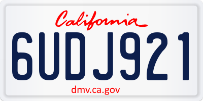CA license plate 6UDJ921