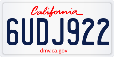 CA license plate 6UDJ922