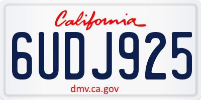 CA license plate 6UDJ925