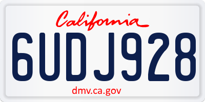 CA license plate 6UDJ928