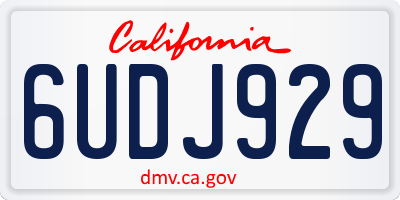 CA license plate 6UDJ929