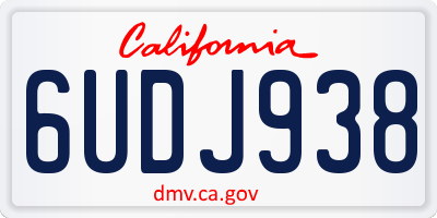 CA license plate 6UDJ938