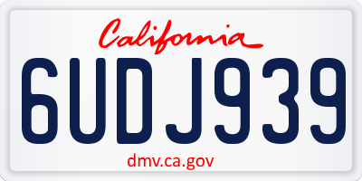 CA license plate 6UDJ939