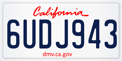 CA license plate 6UDJ943