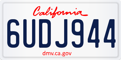 CA license plate 6UDJ944