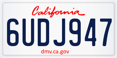 CA license plate 6UDJ947