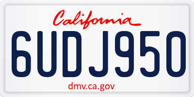 CA license plate 6UDJ950