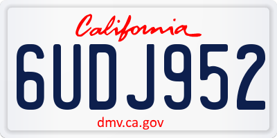 CA license plate 6UDJ952